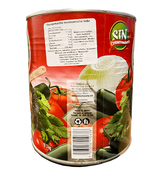 Salsa Mexicana Lata 3 kg. Carey