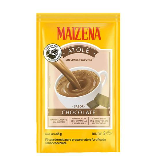 Fecula de maiz para Atole sabor Chocolate 24 pzs. 47 gr. Maizena