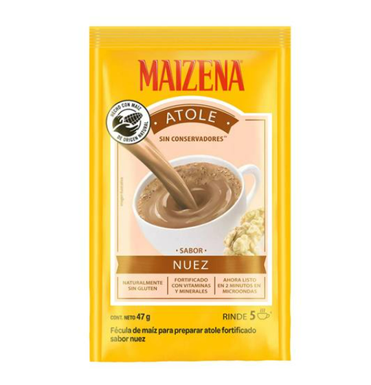 Fecula de maiz para Atole sabor Nuez 24 pzs. 47 gr. Maizena